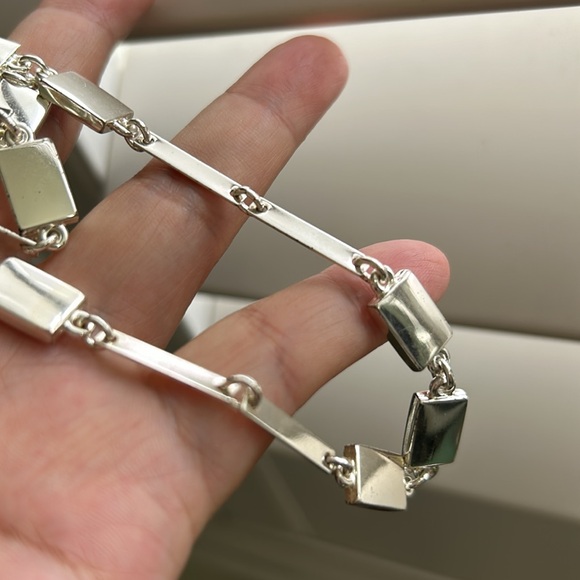 🖤ROBERT LEE MORRIS SOHO shiny silver plated multi-strand necklace - Picture 6 of 10